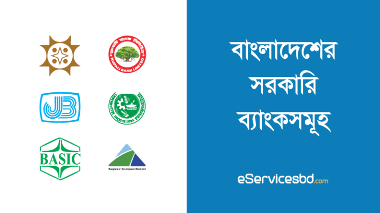বাংলাদেশের সরকারি ব্যাংক কয়টি ও কি কি